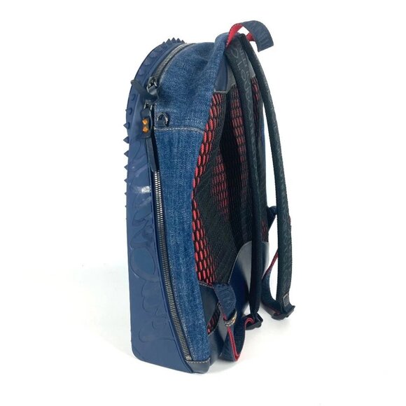 Christian Louboutin Logo studs Backpack Backpack Denim blue/Red - Picture 5 of 12